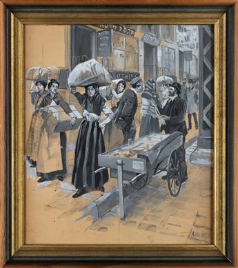 JOHN NORVAL MARCHAND. Market in the Jewish Ghetto.